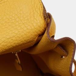 Hermes Jaune Togo Leather Palladium Finish Kelly Retourne 32 Bag