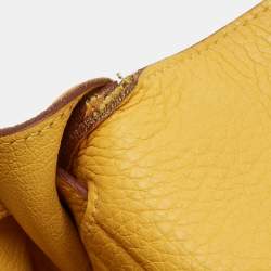 Hermes Jaune Togo Leather Palladium Finish Kelly Retourne 32 Bag