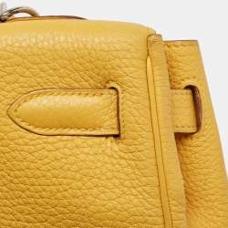 Hermes Jaune Togo Leather Palladium Finish Kelly Retourne 32 Bag