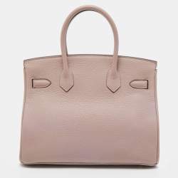 Hermes Glycine Taurillon Clemence Leather Gold Finish Birkin 30 Bag