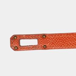 Pre Owned Hermes Orange Epsom Leather Kelly Classic Wallet