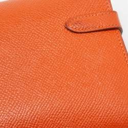 Pre Owned Hermes Orange Epsom Leather Kelly Classic Wallet