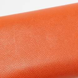 Pre Owned Hermes Orange Epsom Leather Kelly Classic Wallet