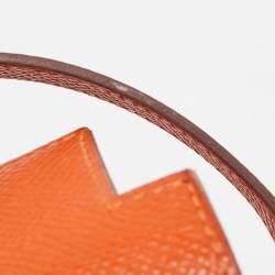 Pre Owned Hermes Orange Epsom Leather Kelly Classic Wallet