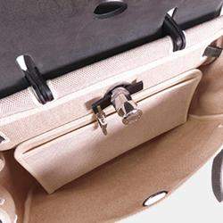 Pre Owned Hermes Beige/Black Toile Herbag PM