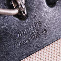 Pre Owned Hermes Beige/Black Toile Herbag PM