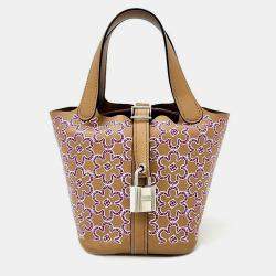 Hermes Brown Micro Daisy Picotin Lock Bag