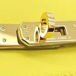 Hermes Leather Green Pochette Kelly Bag