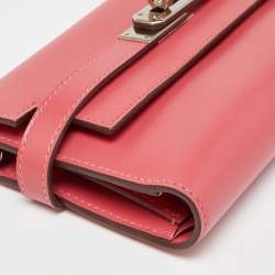 Hermès Rose D'ete Swift Leather Kelly Depliant Wallet
