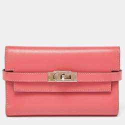 Hermès Rose D'ete Swift Leather Kelly Depliant Wallet