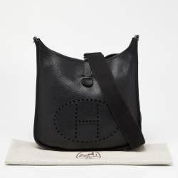 Pre Owned Hermes Black Togo Leather Evelyne III GM Bag