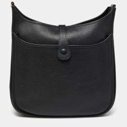 Pre Owned Hermes Black Togo Leather Evelyne III GM Bag