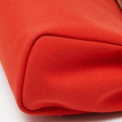 Pre Owned Hermes Orange/Fauve Canvas and Leather Herbag Zip 31 Bag