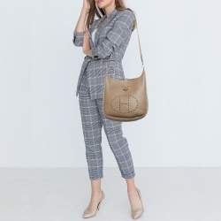 Hermes Etoupe Togo Leather Evelyne III GM Bag