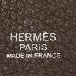 Hermes Etoupe Togo Leather Evelyne III GM Bag