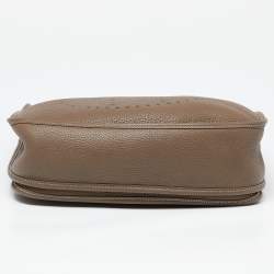Hermes Etoupe Togo Leather Evelyne III GM Bag