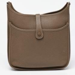 Hermes Etoupe Togo Leather Evelyne III GM Bag