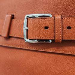مملوكة مسبقًا Hermes Leather Orange Etoupe Bag