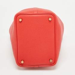 Pre Owned Hermès Rouge Tomate Togo Leather Picotin Lock 18 Bag