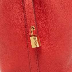 Pre Owned Hermès Rouge Tomate Togo Leather Picotin Lock 18 Bag