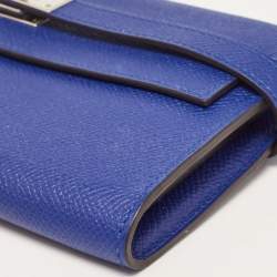 Pre Owned Hermès Bleu Electrique Epsom Leather Kelly Classic Wallet