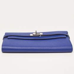 Pre Owned Hermès Bleu Electrique Epsom Leather Kelly Classic Wallet