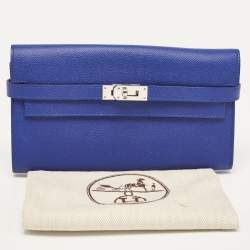 Pre Owned Hermès Bleu Electrique Epsom Leather Kelly Classic Wallet