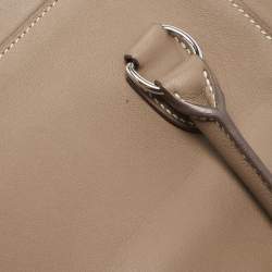 Pre Owned Hermes Etoupe Swift Leather Palladium Finish Toolbox 20 Bag