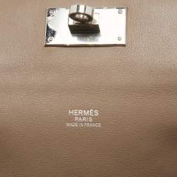 Pre Owned Hermes Etoupe Swift Leather Palladium Finish Toolbox 20 Bag