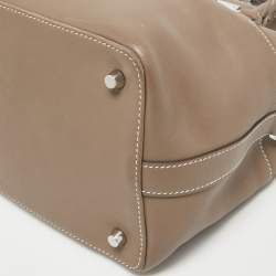 Pre Owned Hermes Etoupe Swift Leather Palladium Finish Toolbox 20 Bag
