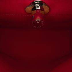Pre Owned Hermes Red Toile Herbag Zip 31