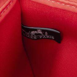 Pre Owned Hermes Red Toile Herbag Zip 31
