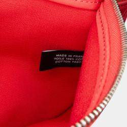 Pre Owned Hermes Red Toile Herbag Zip 31