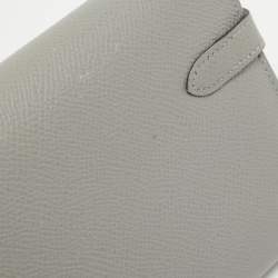 Hermes Gris Mouette Epsom Leather Kelly Classic Wallet