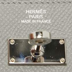 Hermes Gris Mouette Epsom Leather Kelly Classic Wallet