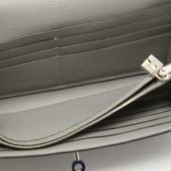Hermes Gris Mouette Epsom Leather Kelly Classic Wallet