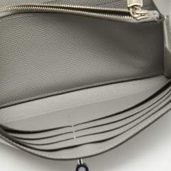 Hermes Gris Mouette Epsom Leather Kelly Classic Wallet