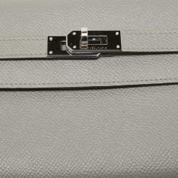 Hermes Gris Mouette Epsom Leather Kelly Classic Wallet