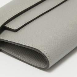 Hermes Gris Mouette Epsom Leather Kelly Classic Wallet