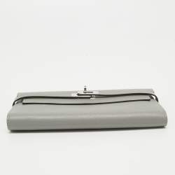 Hermes Gris Mouette Epsom Leather Kelly Classic Wallet