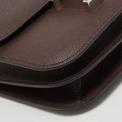Pre Owned Hermes Rouge Sellier Epsom Leather Framboise Enamel Palladium Finish Constance 18 Bag