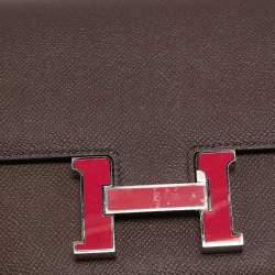 Pre Owned Hermes Rouge Sellier Epsom Leather Framboise Enamel Palladium Finish Constance 18 Bag