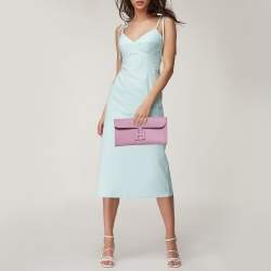 Pre Owned Hermès Mauve Sylvestre Swift Leather Jige Elan 29 Clutch