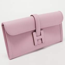 Pre Owned Hermès Mauve Sylvestre Swift Leather Jige Elan 29 Clutch