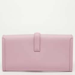 Pre Owned Hermès Mauve Sylvestre Swift Leather Jige Elan 29 Clutch