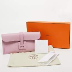 Pre Owned Hermès Mauve Sylvestre Swift Leather Jige Elan 29 Clutch