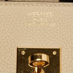 Pre Owned Hermes Trench Togo Leather Gold Finish Birkin 35 Bag