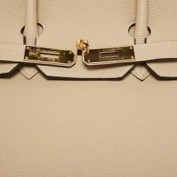 Pre Owned Hermes Trench Togo Leather Gold Finish Birkin 35 Bag