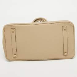 Pre Owned Hermes Trench Togo Leather Gold Finish Birkin 35 Bag