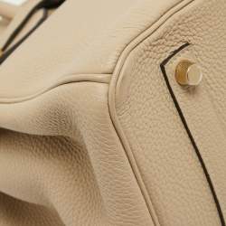 Pre Owned Hermes Trench Togo Leather Gold Finish Birkin 35 Bag